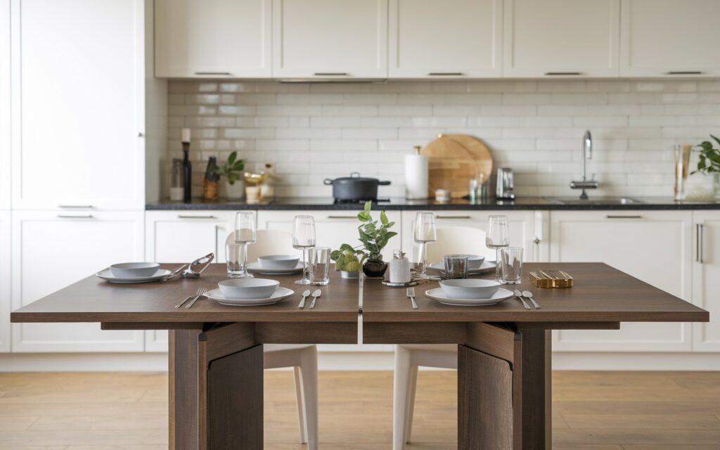 Straight Modular Kitchen with table